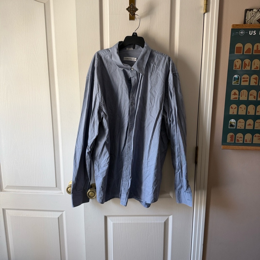 Calvin Klein Gray Striped Shirt